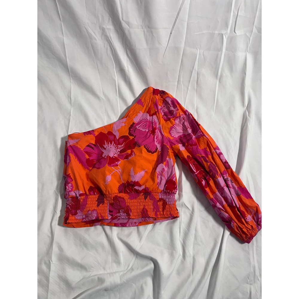 Scoop One Shoulder Floral Long Sleeve Top Size 4-6 - Picture 4 of 5
